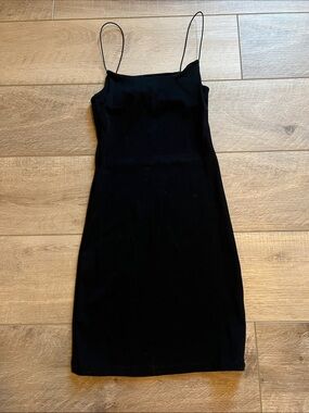 Zara Classic Black Spaghetti-Strap Mini Dress